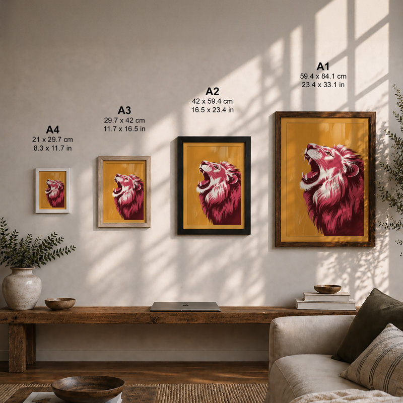 Roaring Lion Modern 1 Piece Single Picture Frame Wall Art, A3 - 42.0 x 29.7 cm, Oak