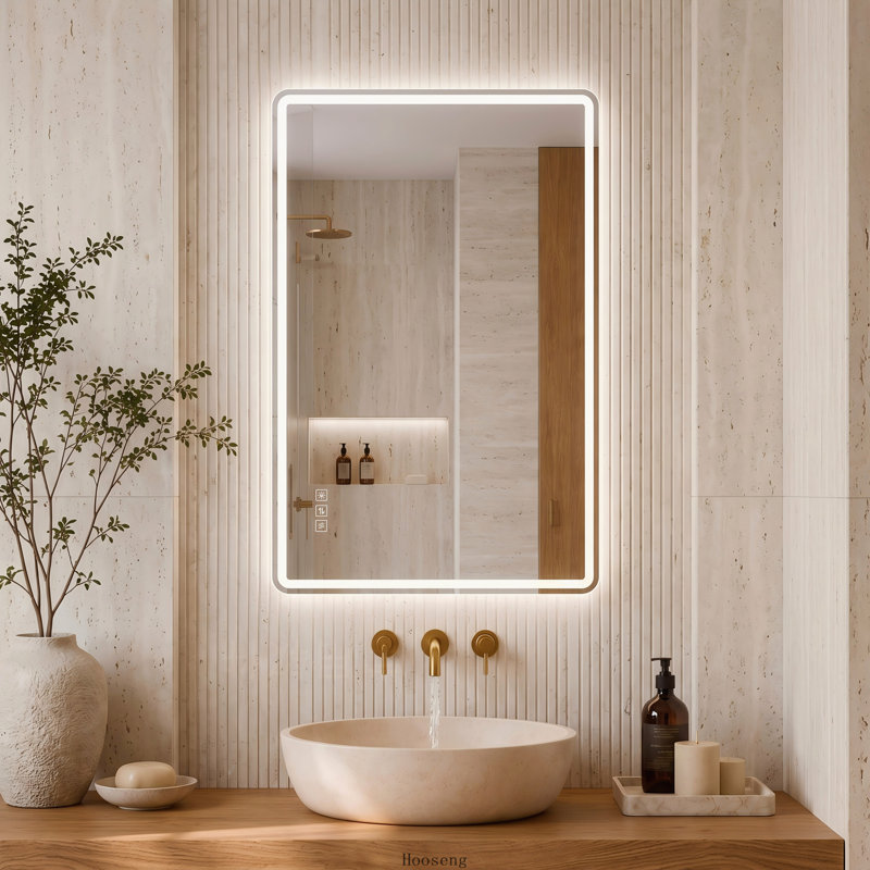 24"x32" Rectangular LED Bathroom Vanity Mirror, Front‑Lit & Backlit, Anti‑Fog, Wall Mount