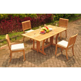 Mastropietro 4 - Person Teak Wood Patio Dining Set with Rectangular Table