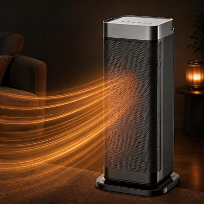 Chauffage d'appoint en céramique PTC, avec réglages de puissance de 900 W/1500 W et protection contre la surchauffe