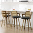 Tabouret de bar et de comptoir rembourré avec accoudoirs