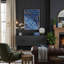 Art mural en toile bleue et dorée, ensemble de décoration murale en marbre bleu moderne