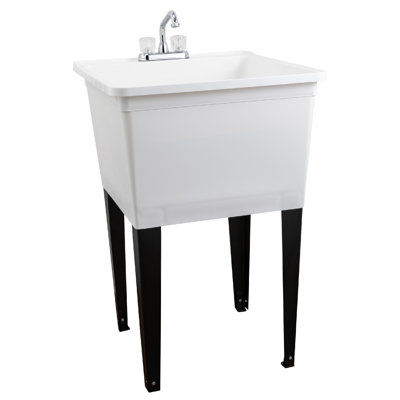 Évier à lessive autoportant L 23 po x l 25 po avec robinet