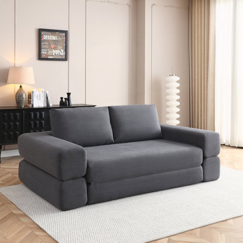 Canapé-lit pliant Corduroy, Gris