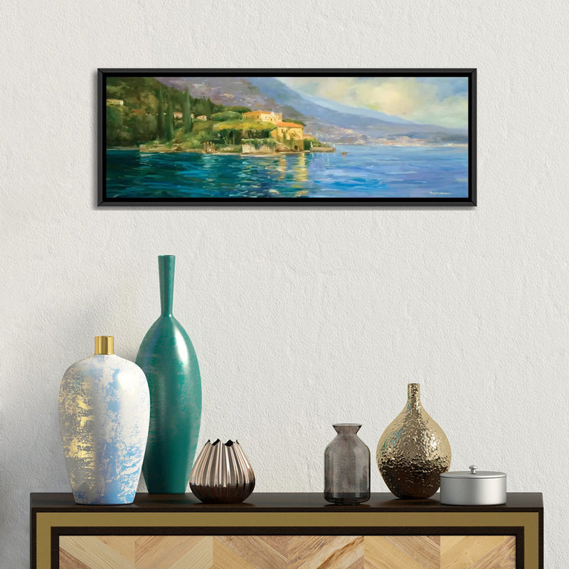 Lac de Côme par Allayn Stevens - Estampe numérique sur toile tendue avec châssis, H 12 po x l 36 po x P 1,5 po