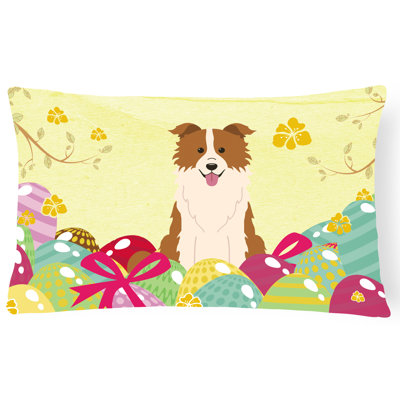 Coussin lombaire collie de pâques œufs border