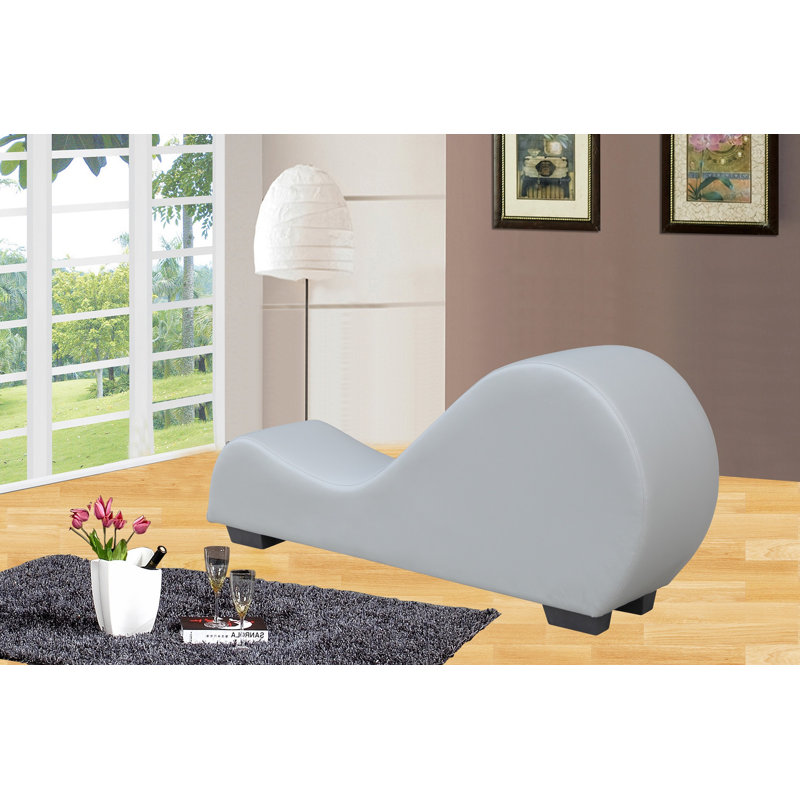 Chaise longue sans accoudoirs en similicuir Margarito, Gris