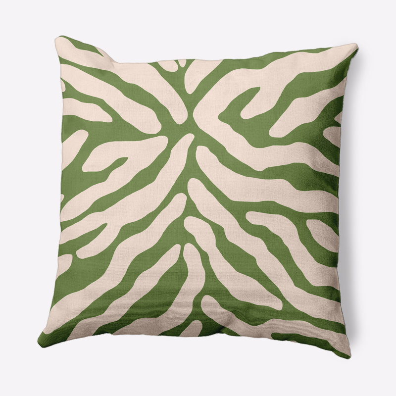 Coussin décoratif à rayures animales, 26 po x 26 po, Olive clair