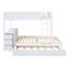 Lit superposé double avec lit gigogne simple, rangement et bureau, blanc-1231477137-1231477134