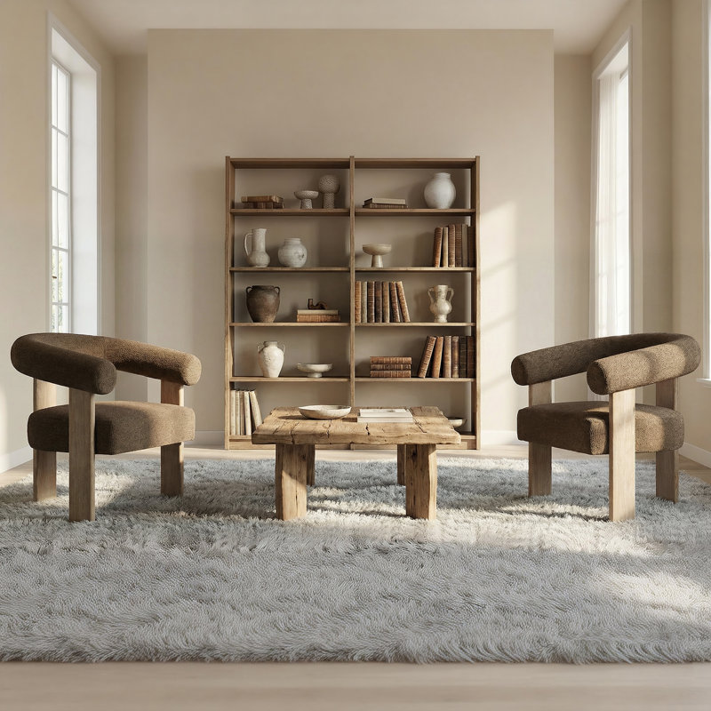 Fauteuil d'appoint Modern, Chenille taupe-brun