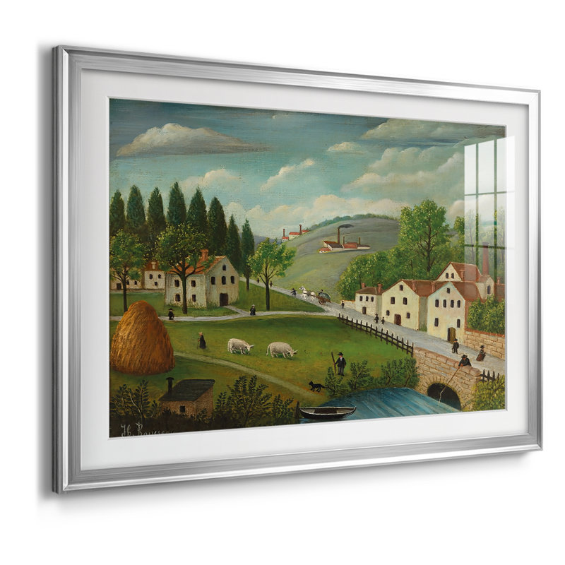 Paysage dans les Environs de Paris - Henri Rousseau - Toile tendue avec châssis, c. début du 20e siècle, 26,5 x 36,5, Argent
