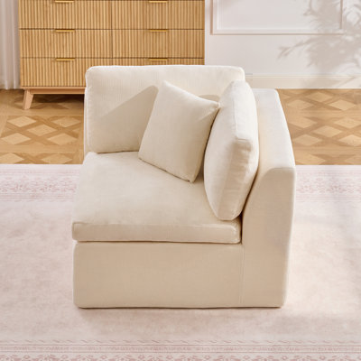 Boneless Modular Sectional Corner Seat Module, Suitable for L-Shaped Configurations