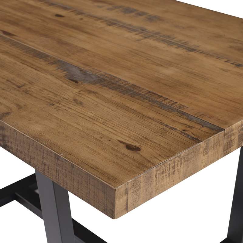 Amarapal Pine Solid Wood Dining Table, Rustic Oak, 30.5" H x 52" L x 36" W