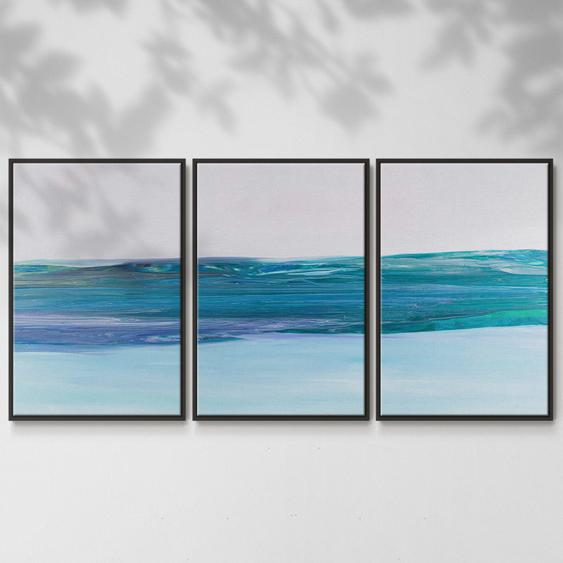 «Easy Does It», reproduction sur toile 3 pièces, H 24 po x l 48 po x P 2 po, Noir