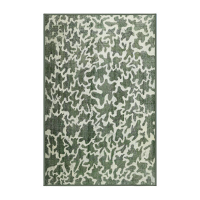 Tapis bleu/beige contemporain