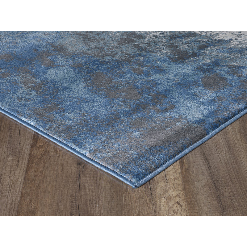 Coastal Abstract Area Rug, Rectangle 5' x 7'2"