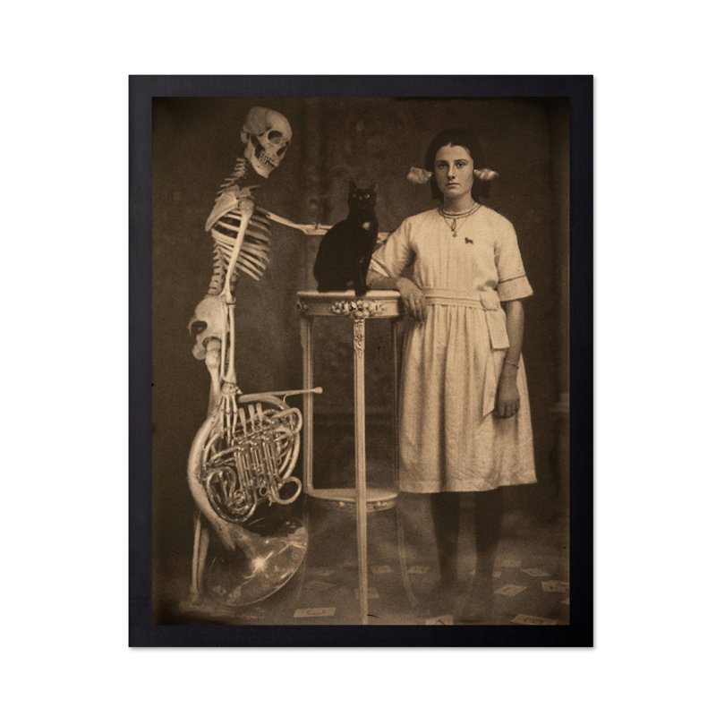 Jeune fille et squelette, Sans cadre, Affiche, H 08 po x l 10 po