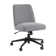 Mid Back Armless Office Chair With Wheels In Soft Beige Fabric, Computer Desk Seating For Personal Workspace