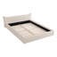 Cadre de lit tapissier grand format et tissu de velours, cadre de lit plateforme au sol avec courbure décorative avec tête de lit et matériau en bois massif, sans sommier tapissier - beige-1944896558