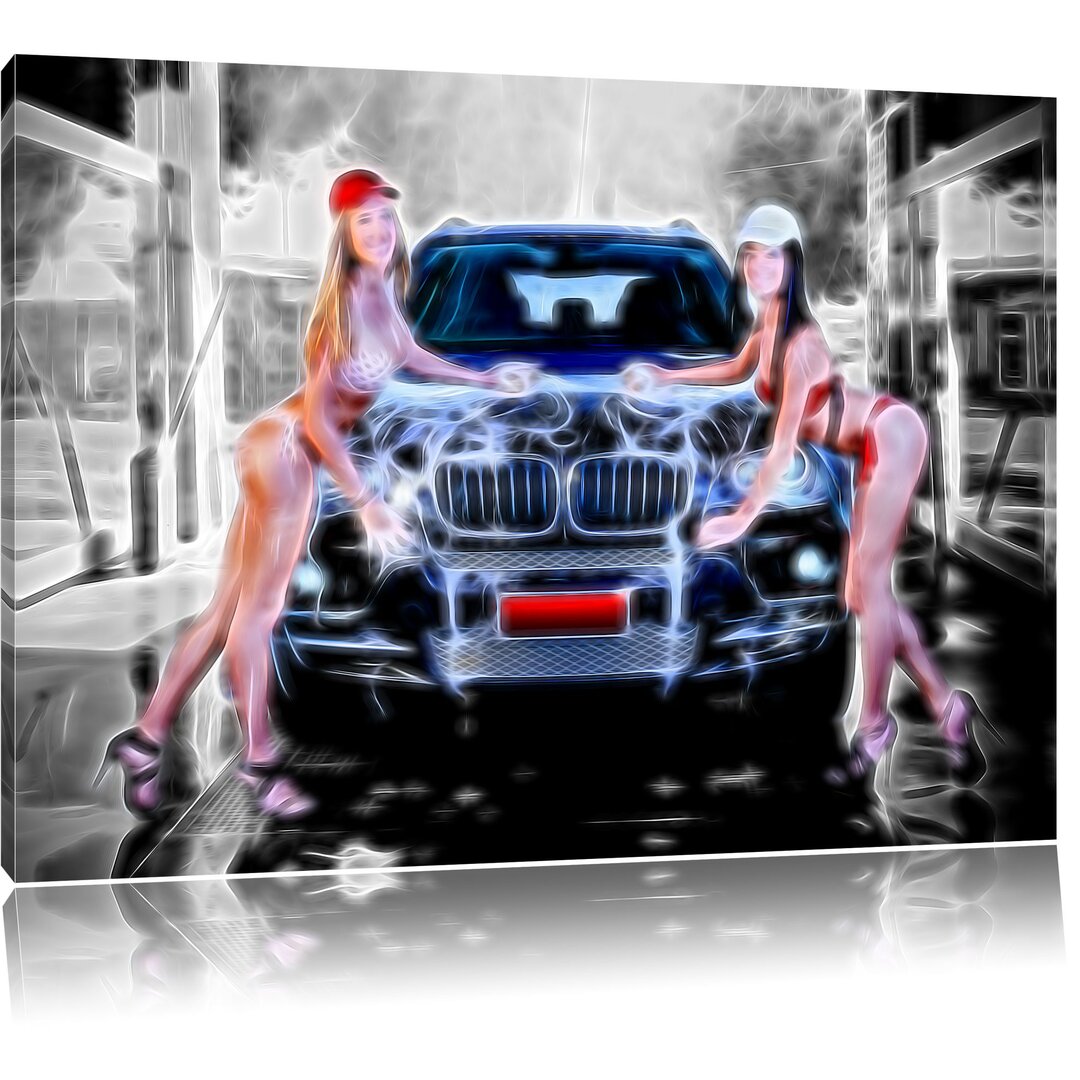 Leinwandbild BMW X5 mit Girls