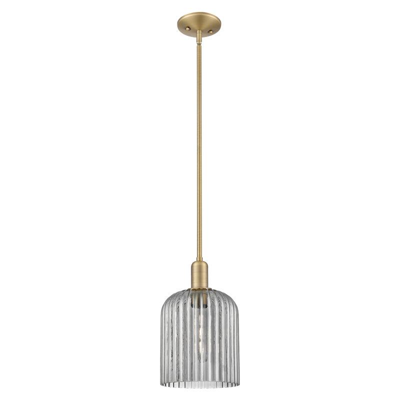 Downtown Urban - Voile de mariée - Mini-luminaire suspendu 1 tige, H 13,25 po x l 8 po x P 8 po, Gris fumée clair