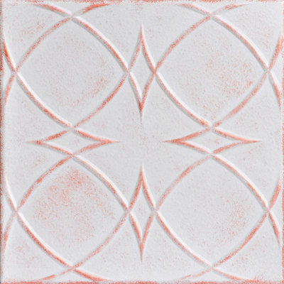 Circles and Stars 1.6 ft. x 1.6 ft. Polystyrene Glue-up Ceiling Tile