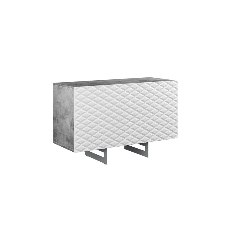 Erhart 110cm Sideboard, Concrete/White