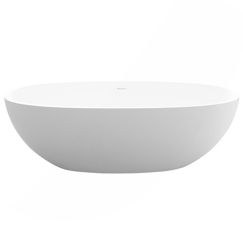 71" Premium Solid Surface Deep Soaking Bathtub
