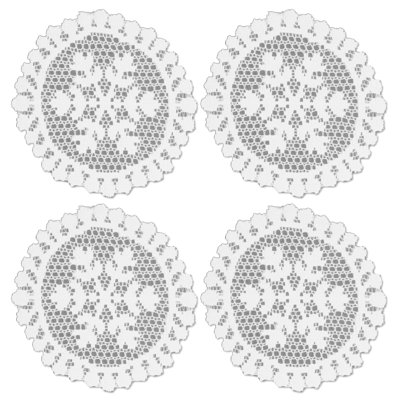 Whiteville Polyester Abstract Round Doily