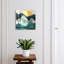 Key storage box, Opens to the right, 30x30x5, Black, Mountain peaks and the golden sun inspire, 
