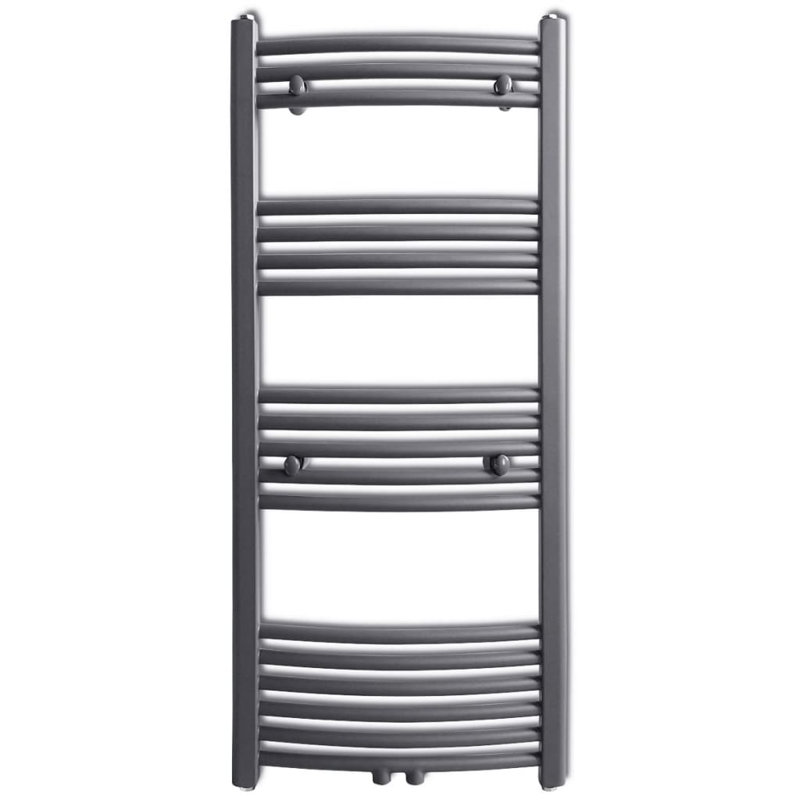 Sonny Curved Towel Rail Heated Towel Rails, 480mm H x 480mm W x 22cm D, Grey