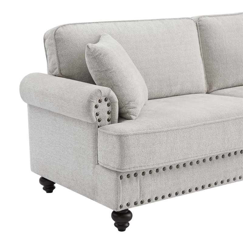 Causeuse Pontow, H 35,43 po x l 60 po x P 33 po, Blanc