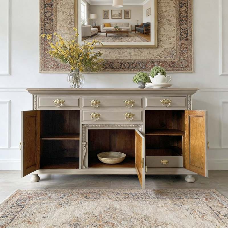 Buffet multifonctionnel de style français, H 38,58 po x l 70,87 po x P 22,83 po
