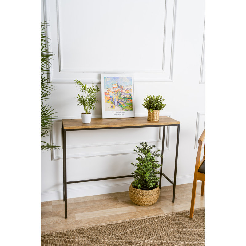 100cm Console Table, Light Yellow Wood