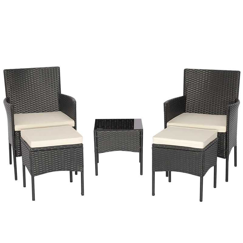 Jiachen 2 - Person Patio Conversation Set with Cushions