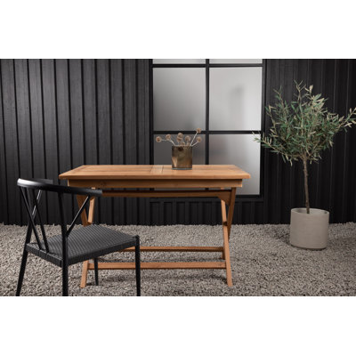Gerolakkos Rectangular Teak Solid Wood Outdoor Dining Table - 120 cm W 70 cm D