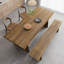 Table de salle à manger rectangulaire en bois massif Nut-Brown-1481395614