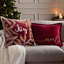 Winter Joy Abstract Red Square Cushion
