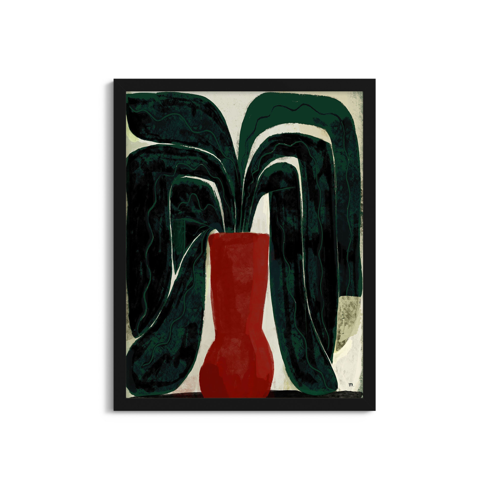 Plant #8 by StudioM, 38" H x 30" W x 1.25" D, Black