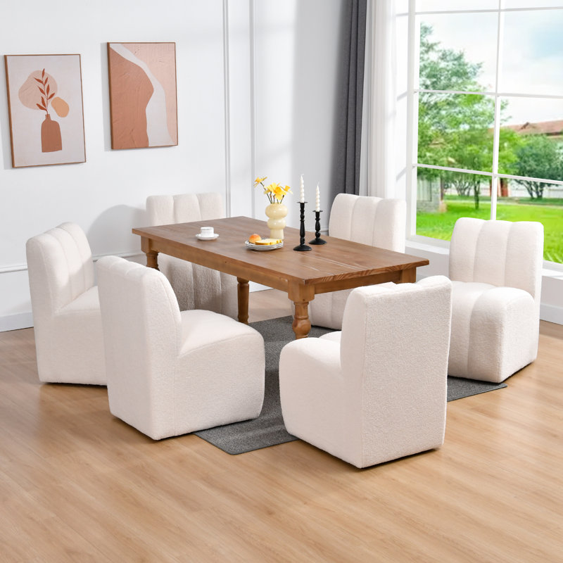 Chaises de salle à manger rembourrées de 20,4 po Channelle, 6