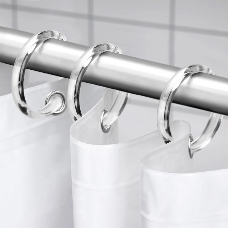 Crochet en plastique pour rideau de douche, Transparent