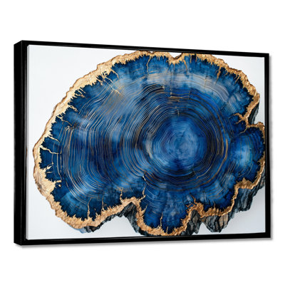 Crystal Mysteries Of Aqua Wood Slice I - Art mural arbre