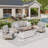 5 Person Outdoor Conversation Set With Swivel Lounge Chairs & Fire Pit Table-1325529692