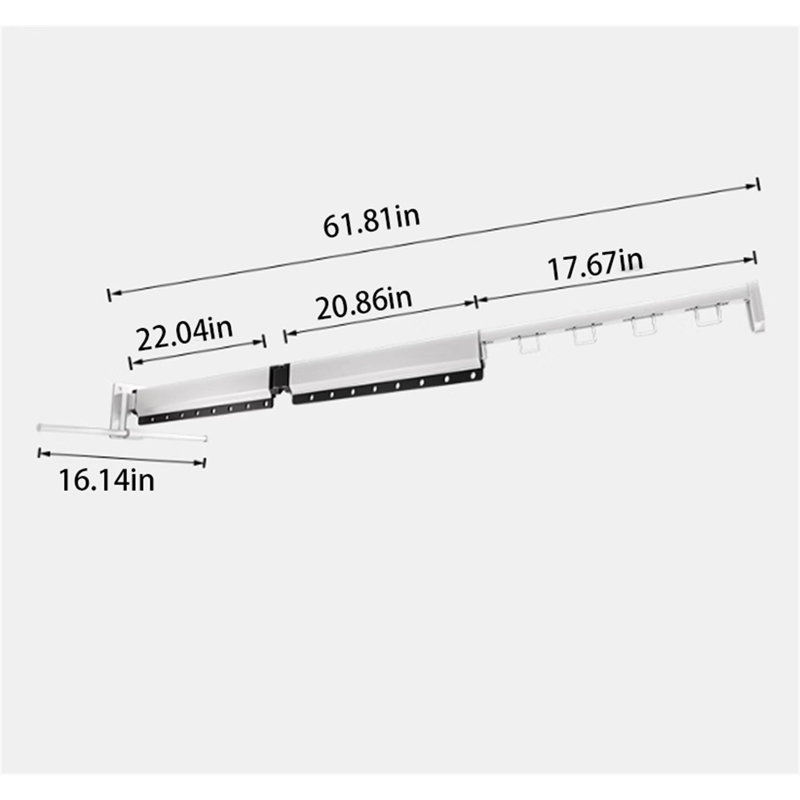 Portant pliant rétractable Spacemaster Pro, H 4,72 po x l 61,81 po x P 16,14 po