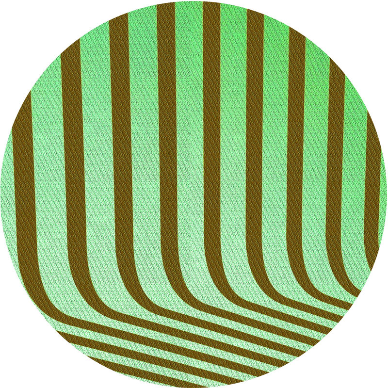 Striped Indoor Rug, Round 8'