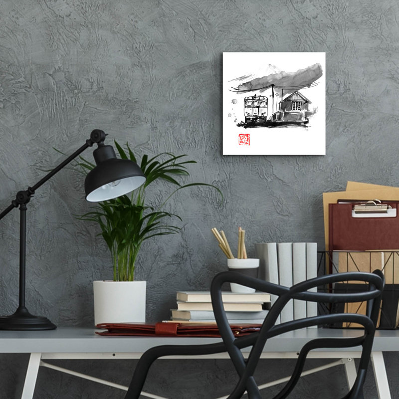 Latitude Run® «Train Station» par Pechane, art mural en verre acrylique, ACR-39494, H 12 po x l 12 po x P 0,13 po