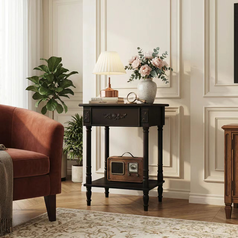 Roman-inspired 19.7" Console Table, Black