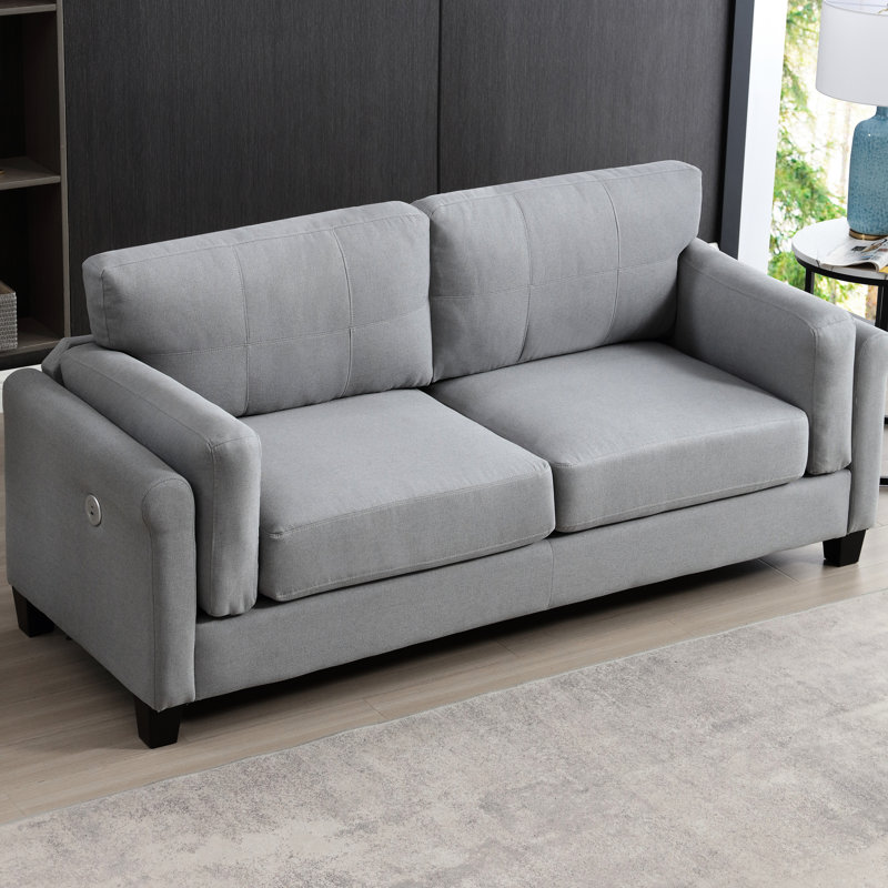 Canapé surdimensionné gris avec coussins confortables et structure en contreplaqué 3 pour la maison -, Gris
