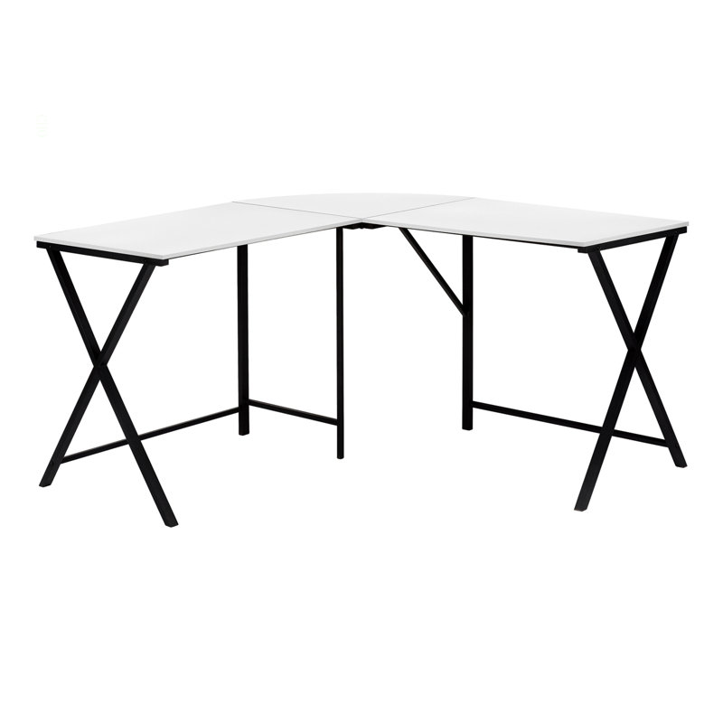 Bureau d'ordinateur, bureau personnel, coin, L 55 po, forme en L, travail, stratifié pour ordinateur portable, métal, contemporain, moderne