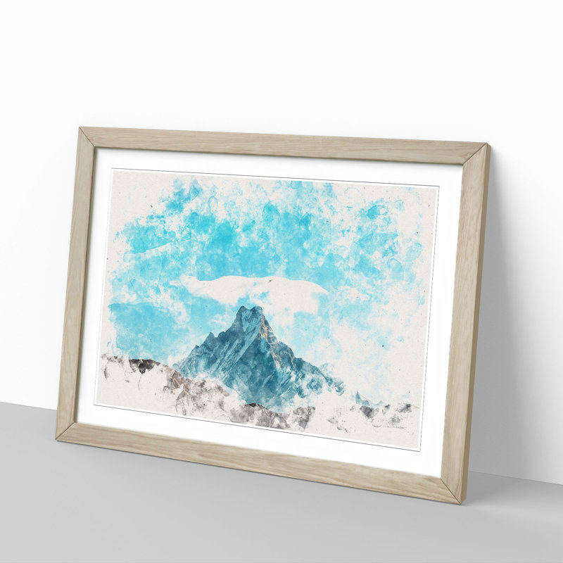 Fishtail Mountain in Nepal - Picture Frame Painting Print, 36cm H x 48cm W x 2cm D, Oak Framed